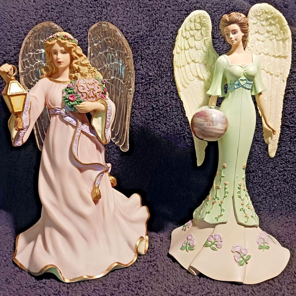 Two Kinkade Angles with certificates "love" & gardian of the  garden of promise